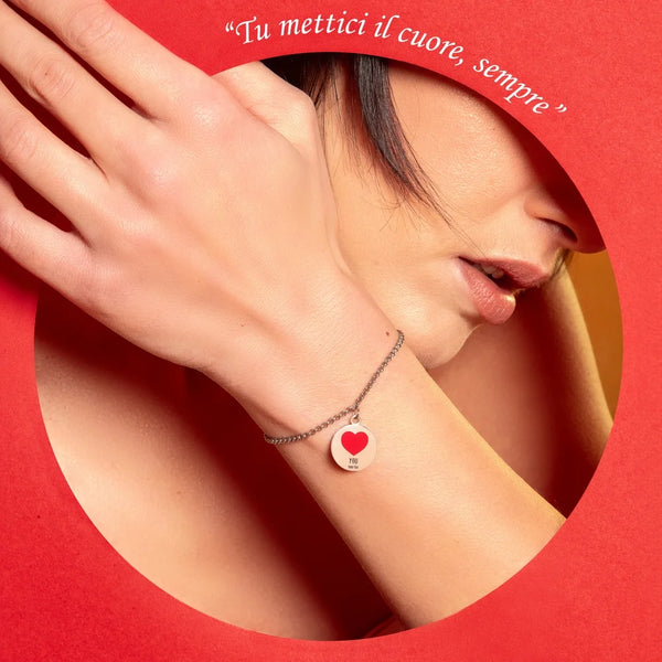 Bracciale monetina cuore “You”