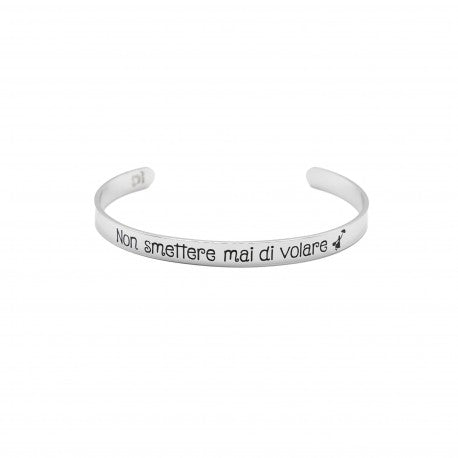 Bracciale Rigido "Non smettere mai di volare"